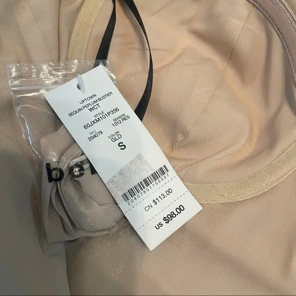 Bebe Gold Sequin Sparkly Strapless Peplum Top NWOT - Picture 15 of 15